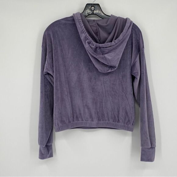 Hippie Rose Women’s Velour Purple Cropped Sweatshirt size XS - Picture 3 of 3